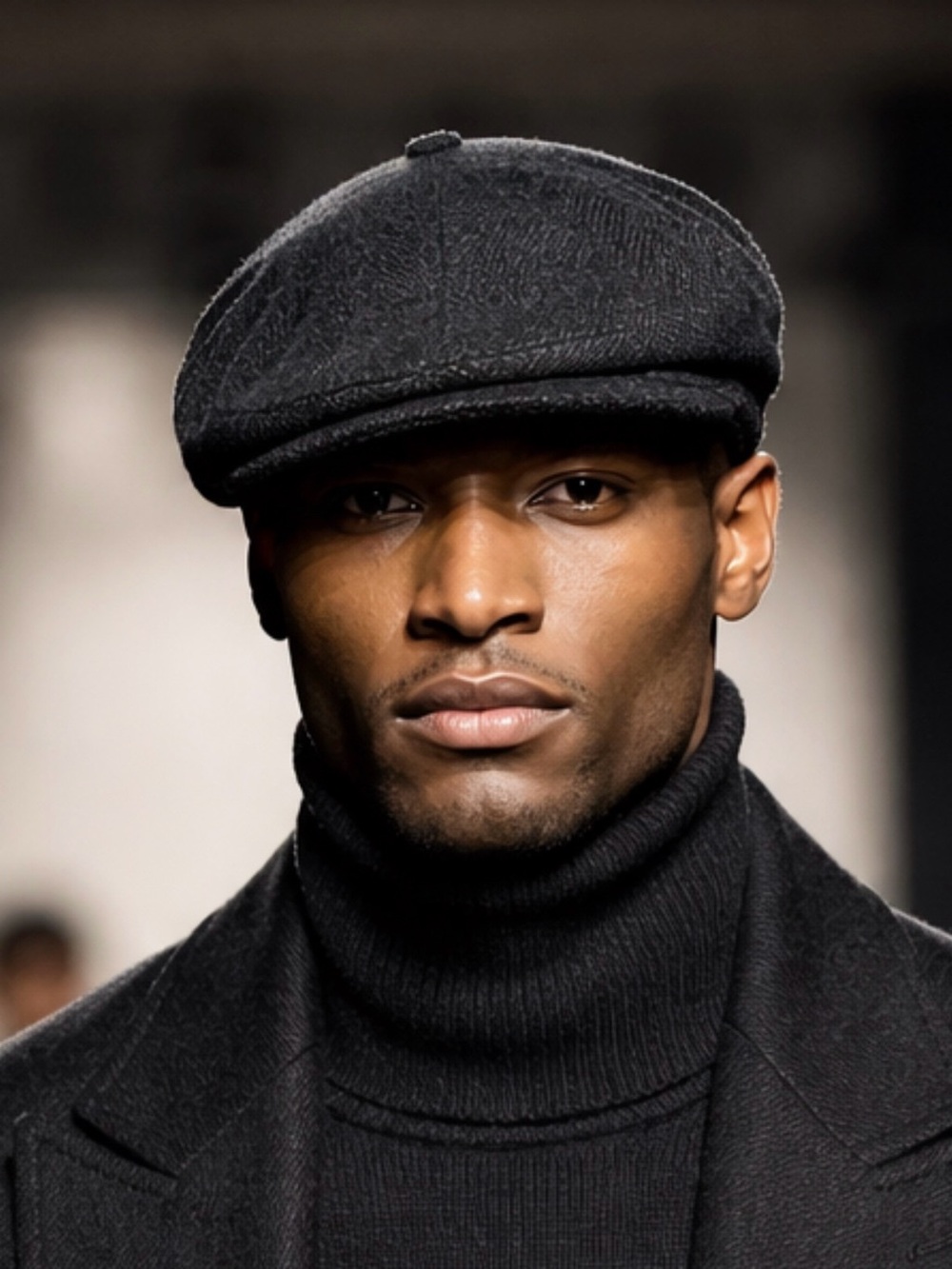 Classic Black Men's Flat Cap